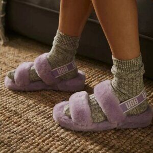 UGG Women’s Oh Yeah Lilac Bloom Slide Sandals - Size 9